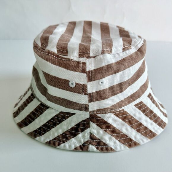 aerie Accessories - AERIE Bucket Hat Women's Sz O/S Brown & White Striped Cotton NWT Summer Beach